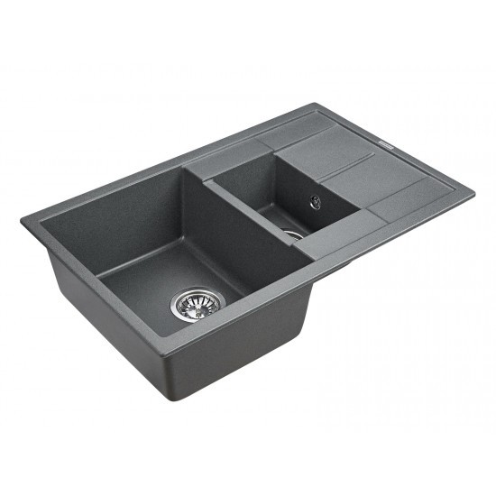 Мойка для кухни гранит 775х495 Paulmark FLUGEN 60/1,5, графит - PM237850-DG
