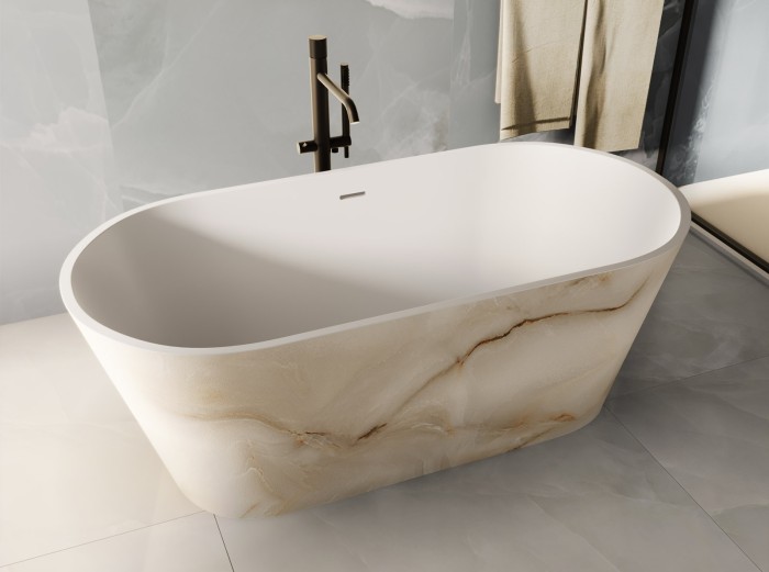 Ванна из гелькоута, отдельностоящая, 170х80 см, Forma aquae Athena, белый матовый арт. VSAT17080