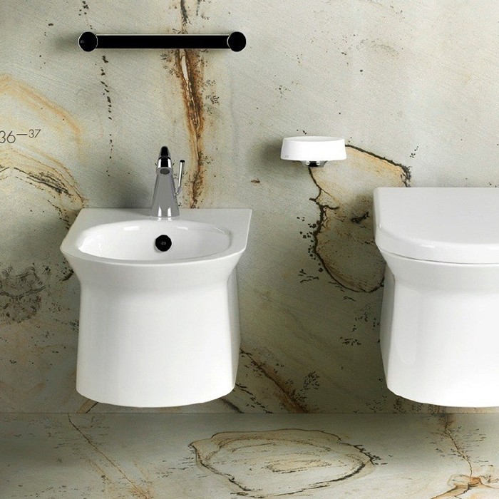 Смеситель для биде на 1 отв. с донным клапаном и соединительными шлангами, Gessi Cono, хром арт. 45007#031