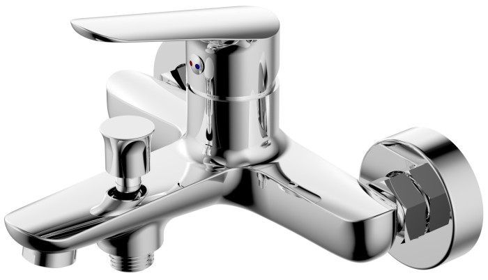 Смеситель для ванны с ручным душем, керамический картридж, хром, Azario CAMPO арт. AZ-KX238275C