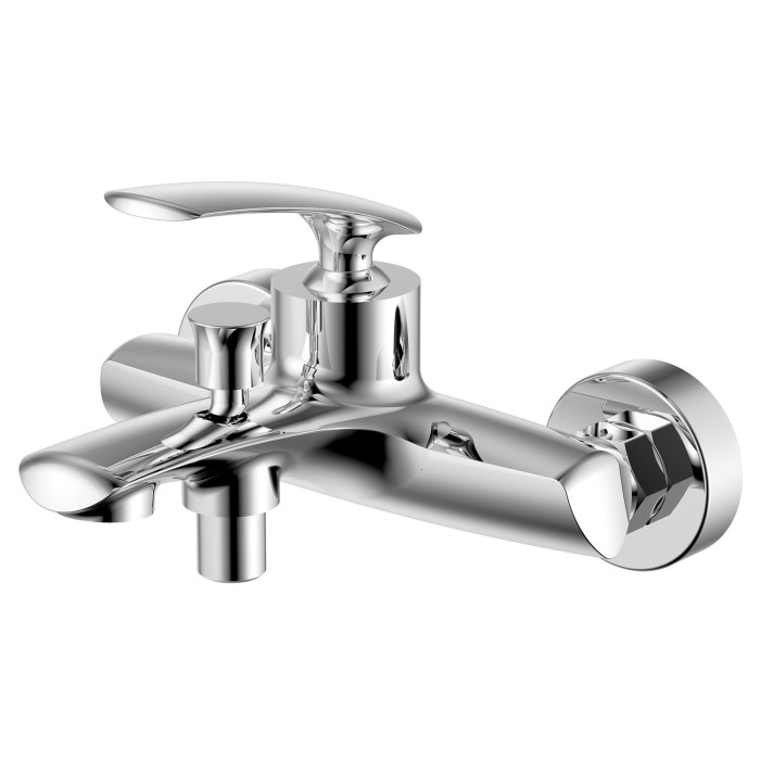 Смеситель для ванны и душа с ручным душем, керамический картридж, хром, Azario REULEAUX арт. AZ-VWF238296C