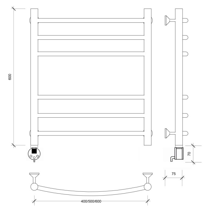Полотенцесушитель электрический 60x50 Милан 3 Secado арт. 4673739238400