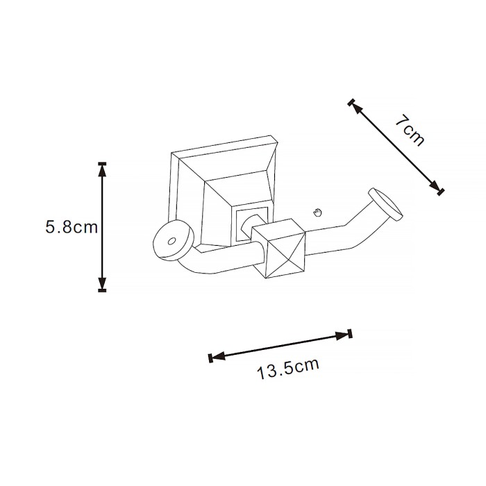 Крючок двойной черный матовый, Azario Altre - AZ-96005AB