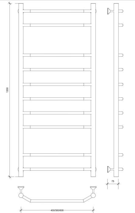 Полотенцесушитель водяной 120x50 Агата 2 (хром) Secado арт. 4603759405285