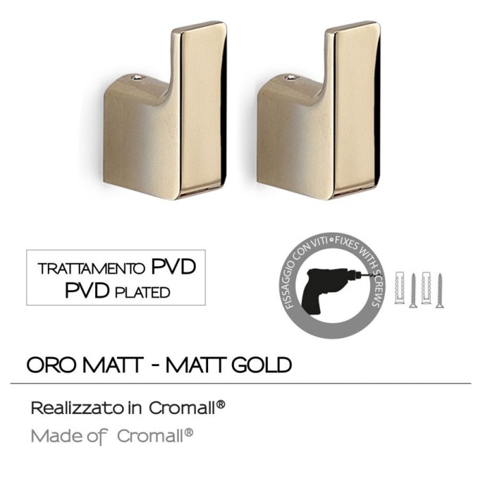 Набор из 2-х крючков Pirenei Gedy, PI27(87) цвет: золото