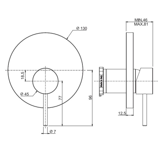 Fima Carlo Frattini Смеситель для душа, встраиваемый, Spillo Up, F3039E1CR цвет: хром