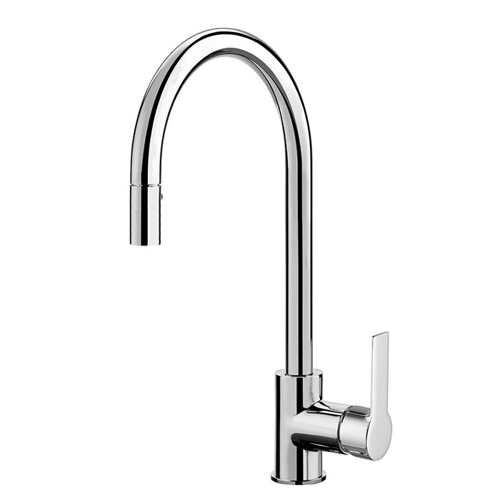 Fima Carlo Frattini Смеситель для кухни, на 1 отв., с выдвижной лейкой, Kitchen, F3538WCR цвет: хром