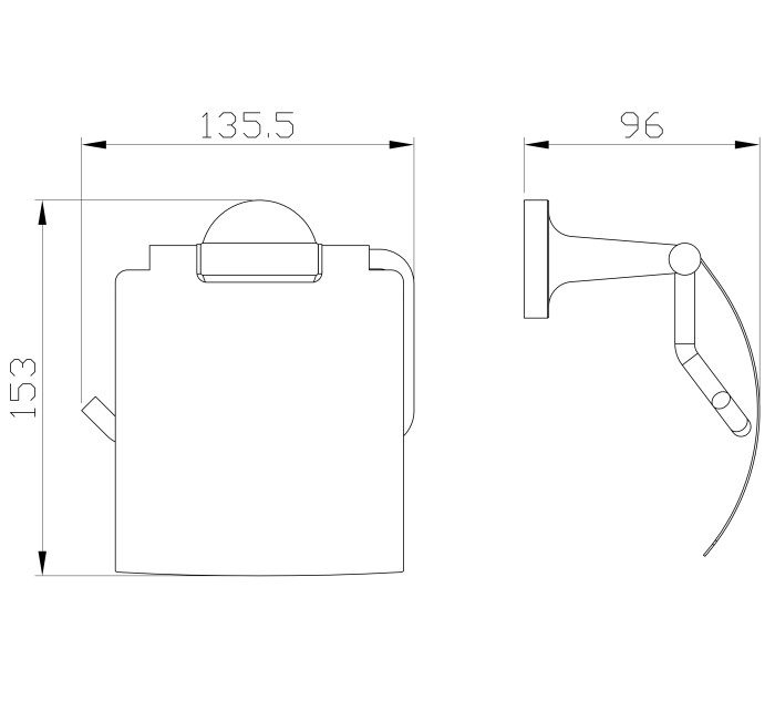 Держатель для туалетной бумаги с крышкой, Wonzon & Woghand Simple, WW-6526 цвет: хром
