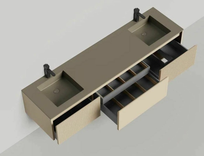 Подвесная тумба domino 2000, эмаль, для двух встраиваемых раковин, Salini арт. 27D120DINF