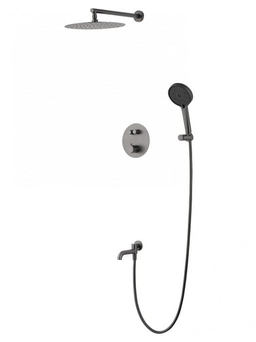 Душевая система с термостатом встраиваемая, Wonzon &amp; Woghand Stick, WW-88929010-BGM цвет: графит