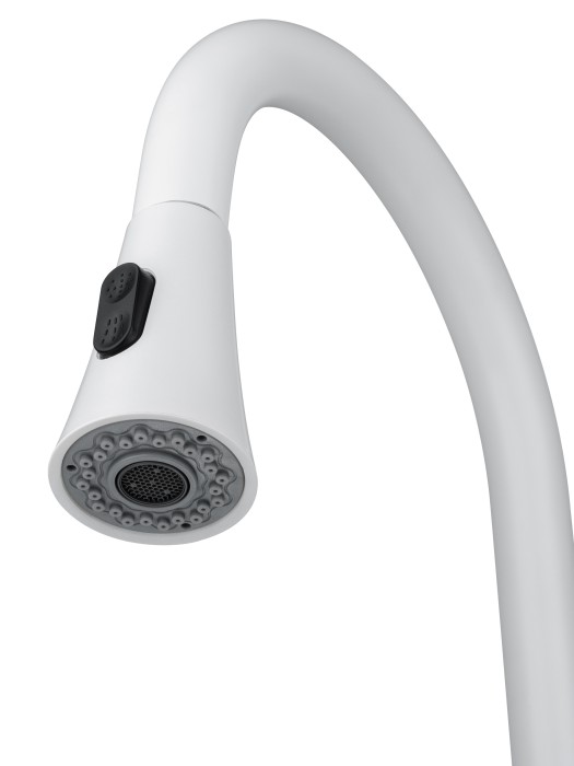 Смеситель для кухни с выдвижным изливом, Wonzon & Woghand, WW-121E201L-MW цвет: белый