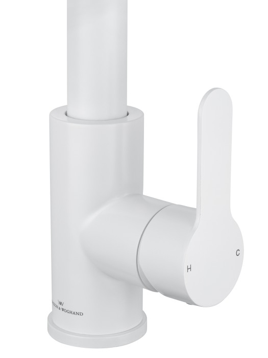 Смеситель для кухни с выдвижным изливом, Wonzon & Woghand, WW-121E201L-MW цвет: белый