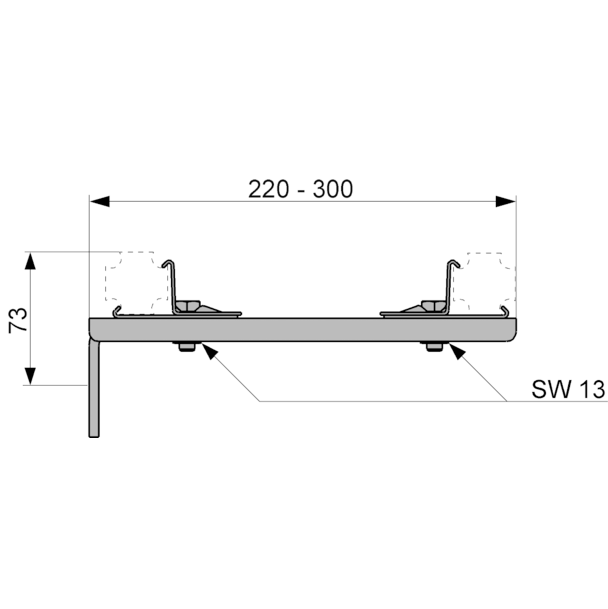 Крепление двойное, удлиненное, TECE арт. 9030013
