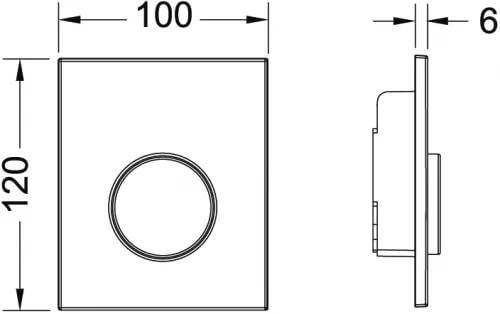 Панель смыва, хром матовый, loop urinal TECE арт. 9242625