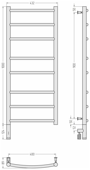 Сунержа Электрический полотенцесушитель 1200x400, Галант 3.0, 051-5800-1040 цвет: состаренная латунь