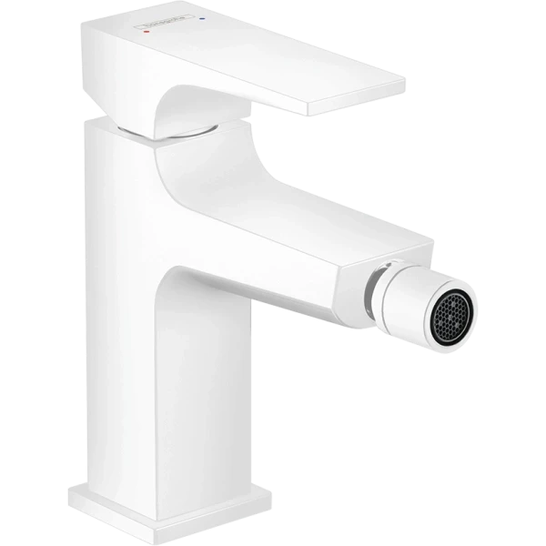 Смеситель для биде со сливным клапаном Push-Open, Hansgrohe Metropol, белый арт. 32520700