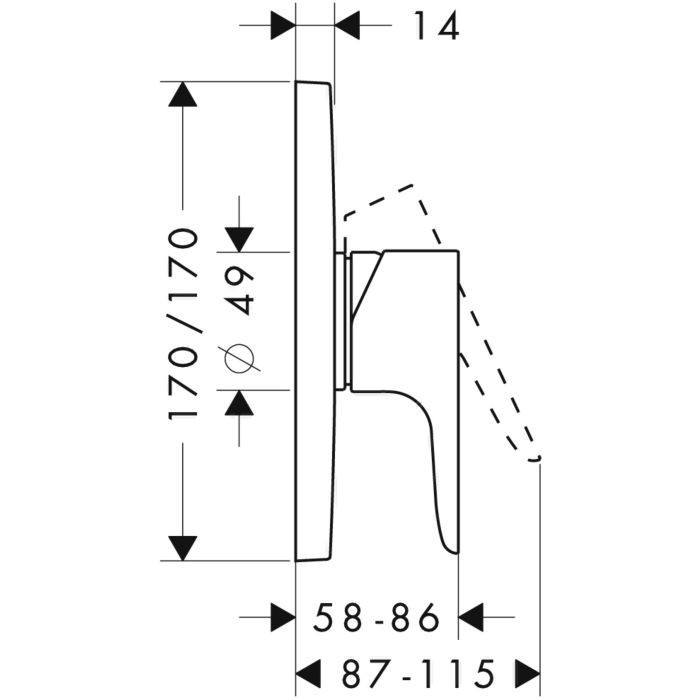 Смеситель для душа Citterio M Axor, шлифованное золото арт. 34625250