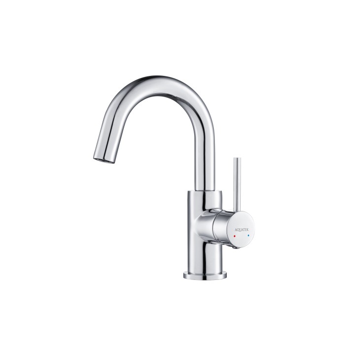Смеситель для раковины, без донного клапана, Aquatek Европа, хром арт. AQ1307CR