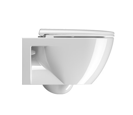 Подвесной унитаз 35х54,5 см, безободковый, без сиденья, тихий смыв, GSI Pura арт. 880711