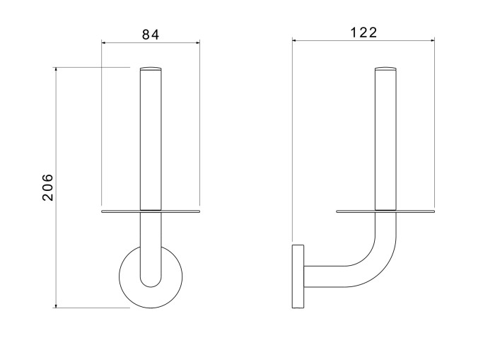 Бумагодержатель для запасного рулона, Aquatek Оберон, хром арт. AQ4207CR