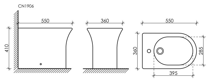 Биде Ceramicanova Star, белый арт. CN1906