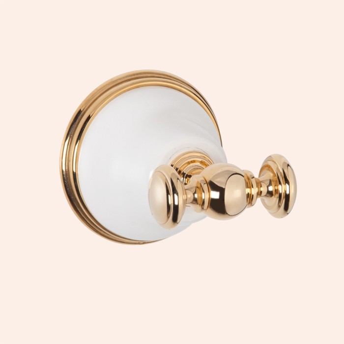 Крючок для полотенца, подвесной, Harmony белый/золото, Tiffany World - TWHA016bi/oro