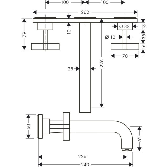 Смеситель для раковины Citterio Axor, хром арт. 39144000