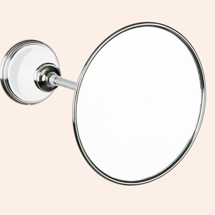 Подвесное зеркало косметическое круглое диам.14см, Harmony хром/белый, Tiffany World - TWHA025bi/cr