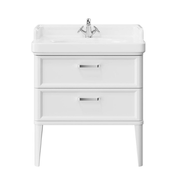 Тумба напольная с 2 ящиками 80см, Pompei Kerama Marazzi, белый - PO.N.80.2\WHT