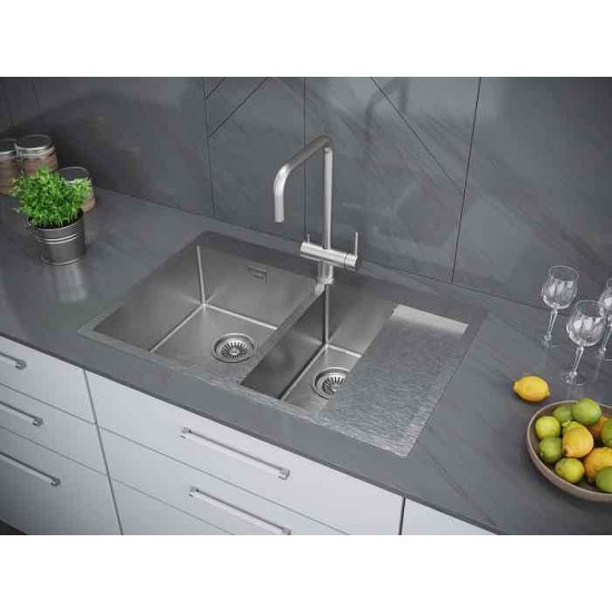 Мойка для кухни нержавеющая 780х510мм Paulmark UNION, брашированная нерж. сталь, левая - PM537851-BSL