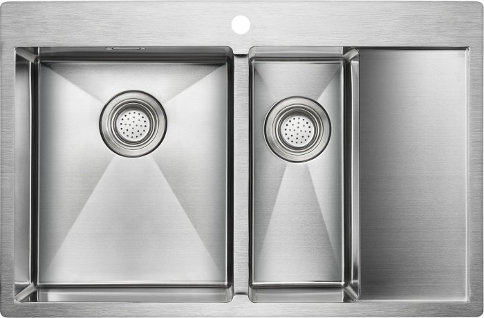 Мойка для кухни нержавеющая 780х510мм Paulmark UNION, брашированная нерж. сталь, левая - PM537851-BSL