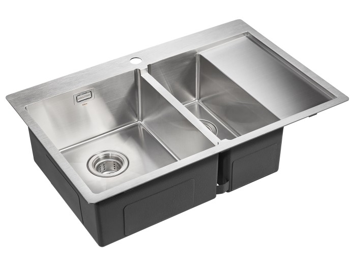 Мойка для кухни нержавеющая 780х510мм Paulmark UNION, брашированная нерж. сталь, левая - PM537851-BSL