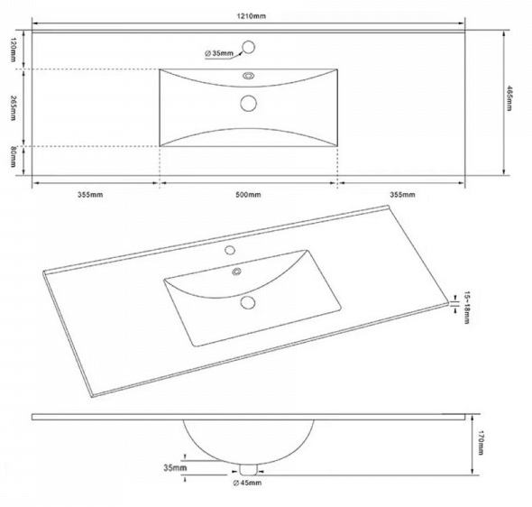 Накладная раковина Lotis Sofia LM5436120 120х46,5 цвет: белый