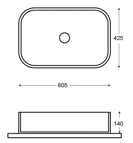 Раковина накладная 605х425х140 мрамор, Azario Mario - AZ-78625