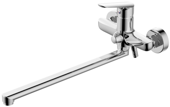 Смеситель для ванны с ручным душем, керамический картридж, хром, Azario CAMPO арт. AZ-KX138275C