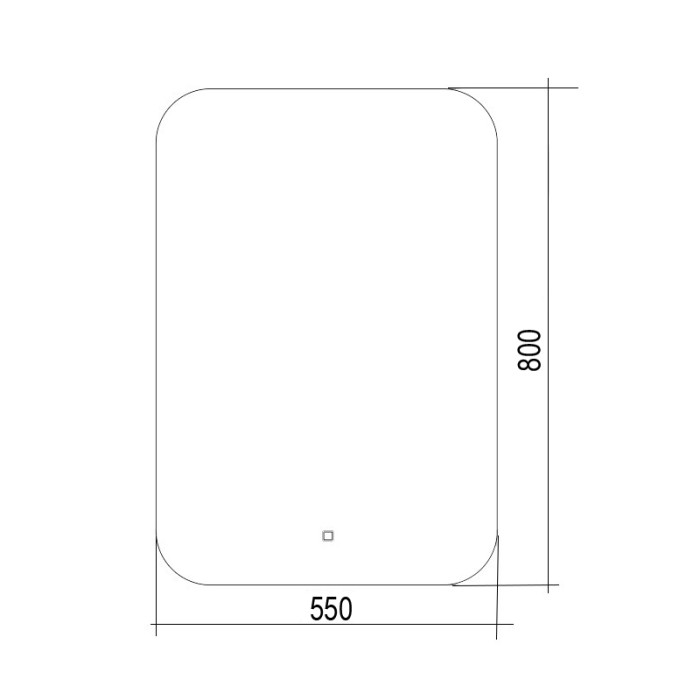 Зеркало 550*800 c подсветкой и диммером, сенсор выкл, Azario Стив - ФР-1538