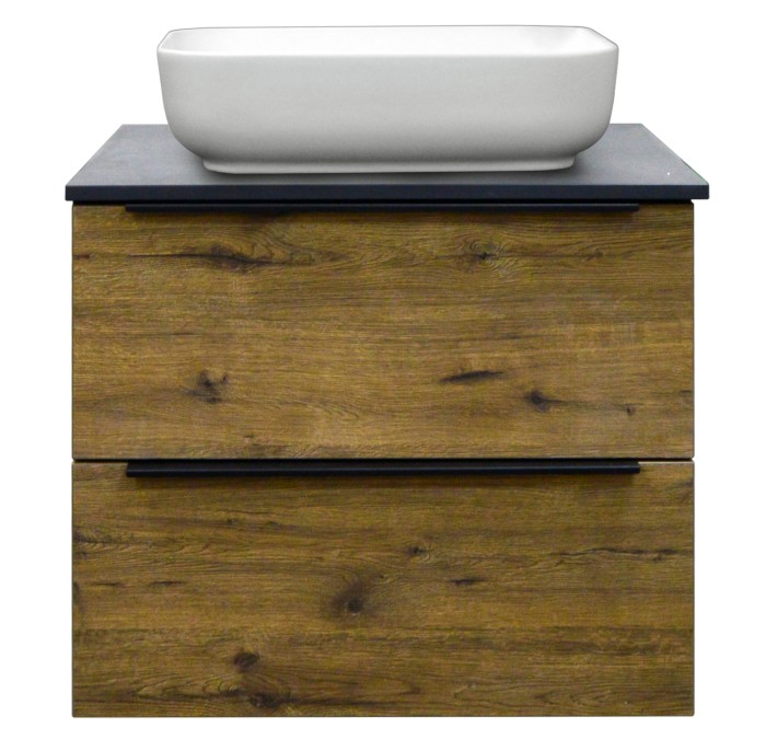 Тумба подвесная 90/2 900х500х560 два выдвижных ящика, без столешницы, цвет Дуб Веллингтон, Azario Gris - CS00080430