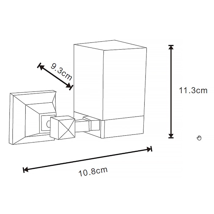 Стакан стеклянный хром, Azario Altre - AZ-96006