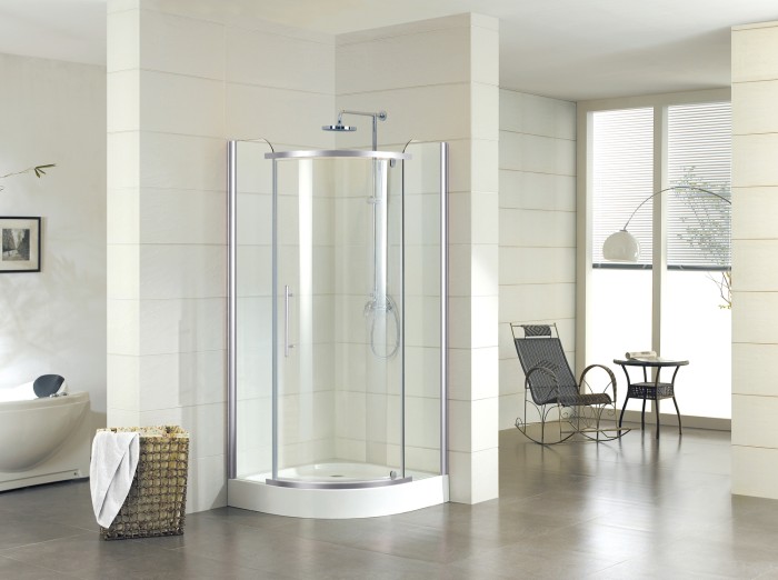 Душевое ограждение 1000х1000х2000, без поддона, распашная дверь, 8 мм, профиль хром Edmonton, Azario арт. AZ-NNC2231 1000