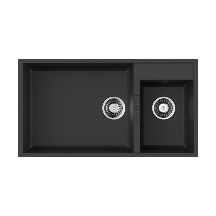 Кухонная мойка Omoikiri Tedori 85-2-U-BL Tetogranit, цвет черный арт. 4993940