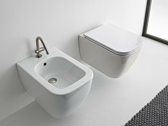 Унитаз подвесной, безободковый, цвет белый матовый, Scarabeo TEOREMA 2.0 - 5126/CL 41