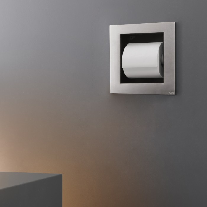 Держатель для туалетной бумаги CeaDesign встраиваемый, в комплекте BOX17, цвет сатинированная сталь арт. POR01S