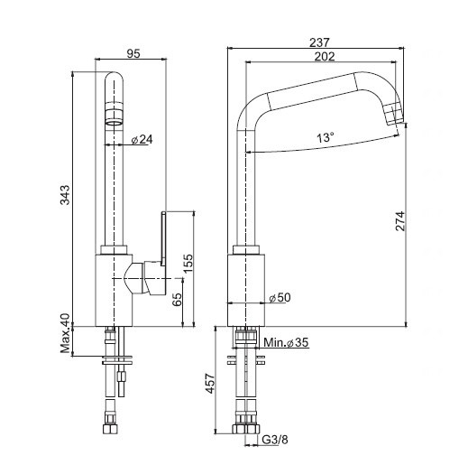 Fima Carlo Frattini Смеситель для кухни, Kitchen, F3537/2CR цвет: хром