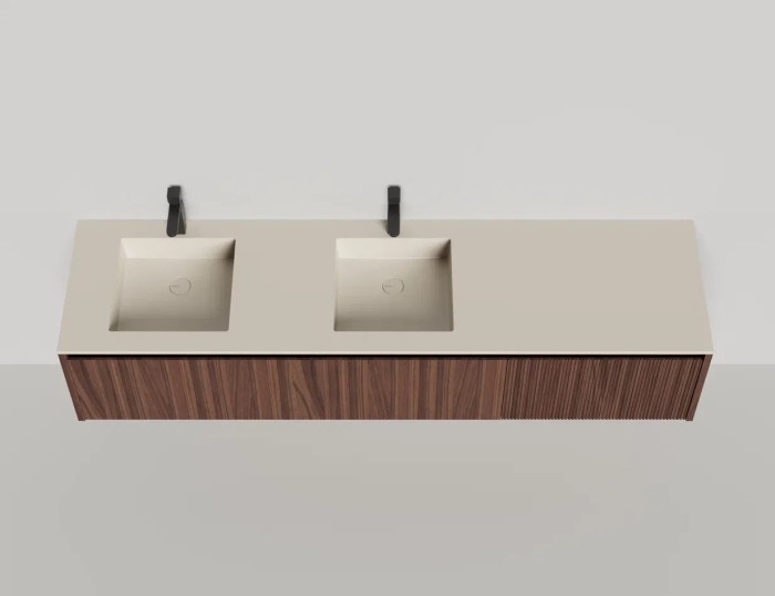Подвесная тумба domino 2000, шпон, для двух встраиваемых раковин, Salini арт. 27D220DINF
