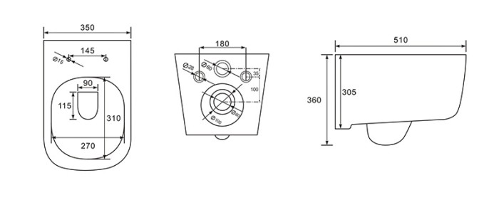 Унитаз подвесной, безободковый, с механизмом плавного закрывания Aquatek Дива арт. AQ2012-00