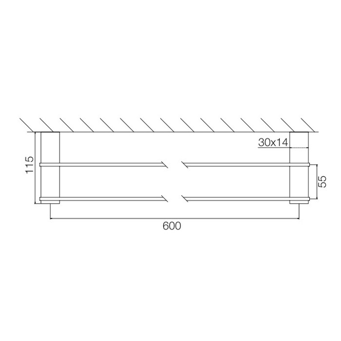 Fima Carlo Frattini Полотенцедержатель двойной 60см, подвесной монтаж, Quadra, F6021/60CR цвет: хром