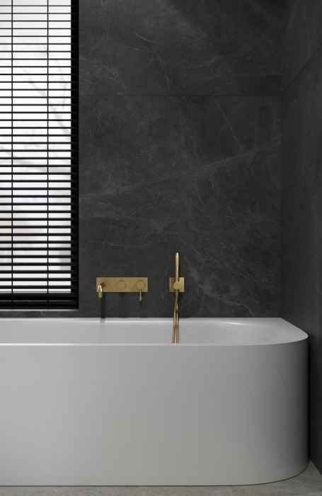 Смеситель встроенный + ручной душ + излив matt gold, Boheme Uno - 464-3-MG