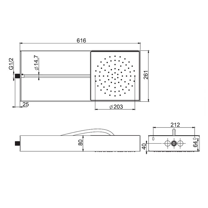 Fima Carlo Frattini Верхний душ Moove настенного монтажа в черной матовой раме, передвижной модуль подачи воды, Wellness, F2991NCR цвет: хром