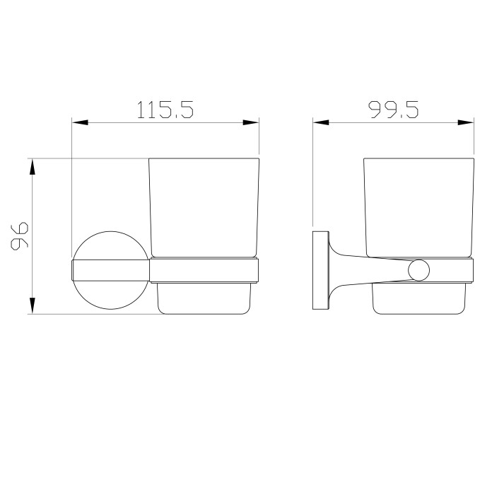 Стакан для зубных щеток с держателем, Wonzon & Woghand Simple, WW-6521 цвет: хром