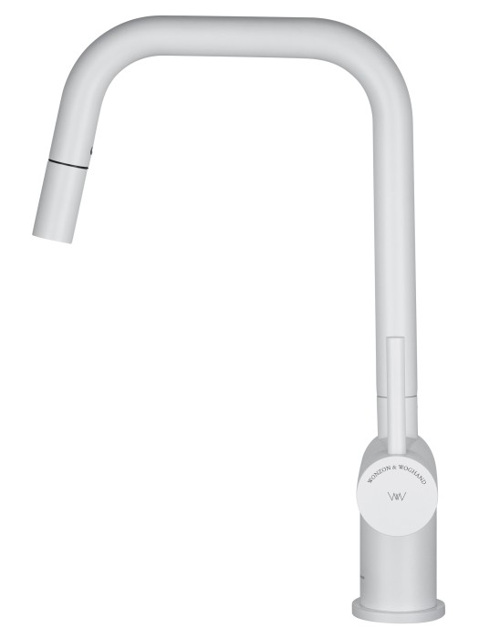 Смеситель для кухни с выдвижным изливом, Wonzon & Woghand, WW-6018-MW цвет: белый